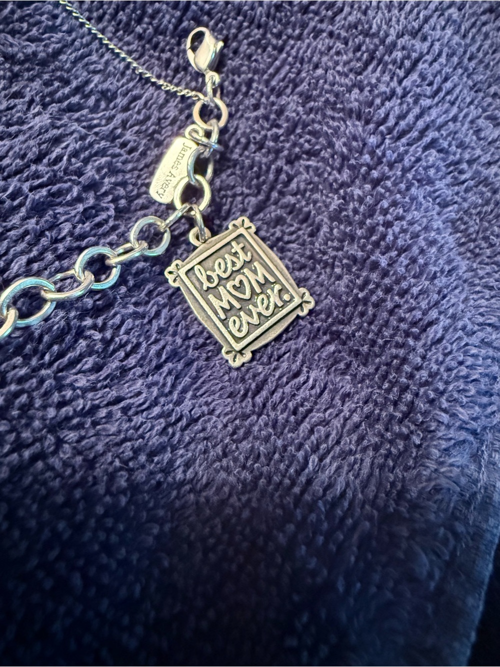 James Avery Charm Bracelet with Mama Charms .925 Sterling Silver Size Medium - Picture 2 of 7